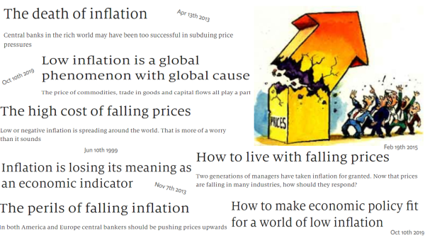 Naslovi iz The Economicsa objavljeni od sredine devedesetih pa sve do kraja 2019.