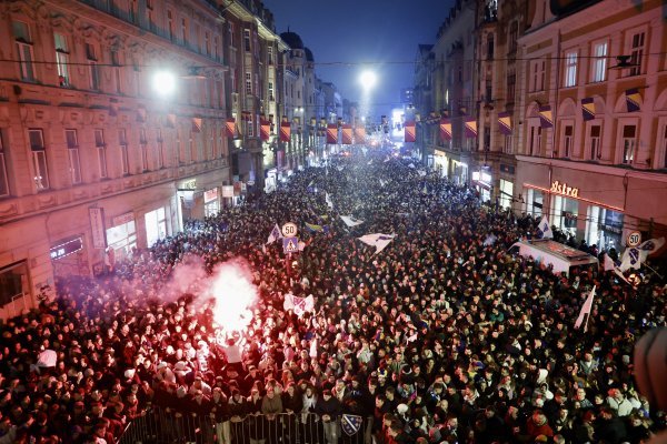 Slavlje u Sarajevu nakon plasmana na SP