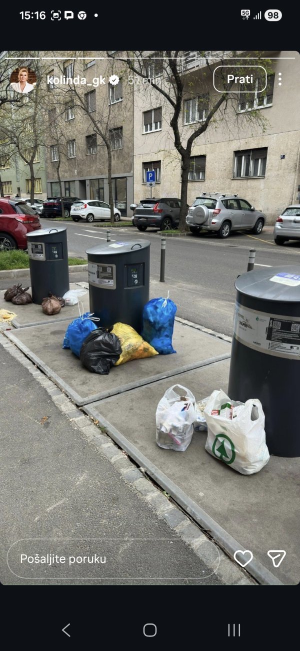 Kolinda Grabar Kitarović se požalila na kontejnere za smeće