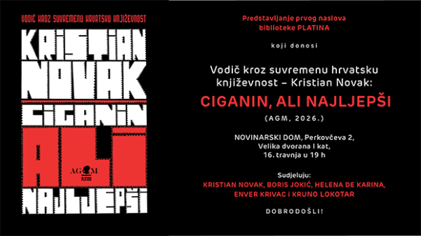 Stiže prvi naslov biblioteke Platina: Vodič kroz suvremenu hrvatsku književnost: Kristian Novak - Ciganin, ali najljepši