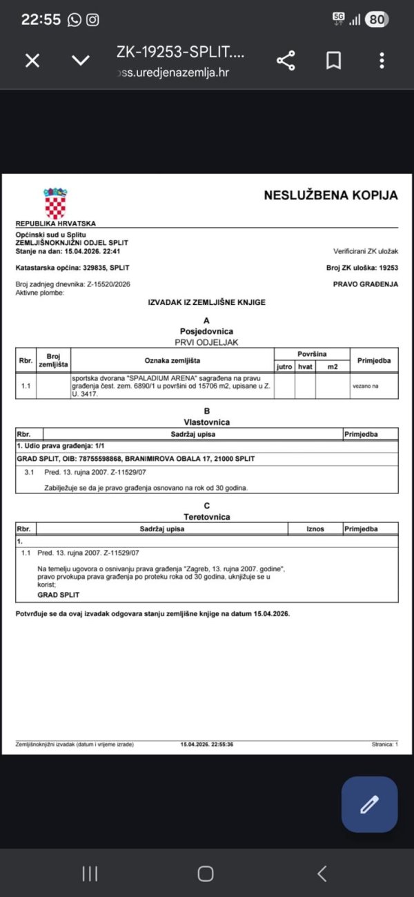 Izvadak iz zemljišne knjige