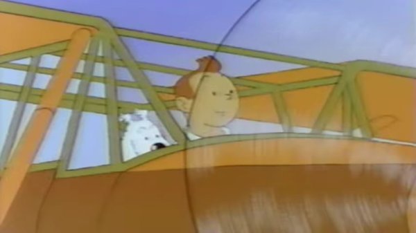 Kako u stripu, tako i u crtiću, novinar Tintin nije baš pisao članke, ali je zato znao letjeti avionom