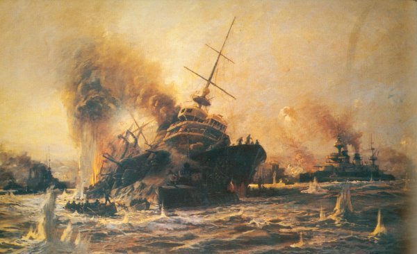 Francuski bojni brod Bouvet potonuo je tijekom bitke za Dardanele 1915. godine.