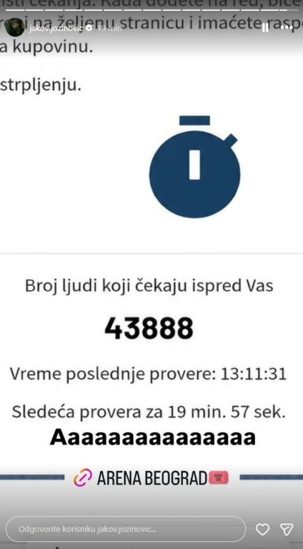Objava Jakova Jozinovića na Instagramu