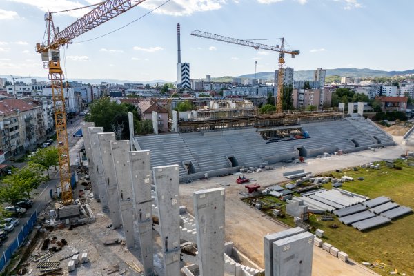 Pogled iz zraka na radove na novom stadionu u Kranjčevićevoj