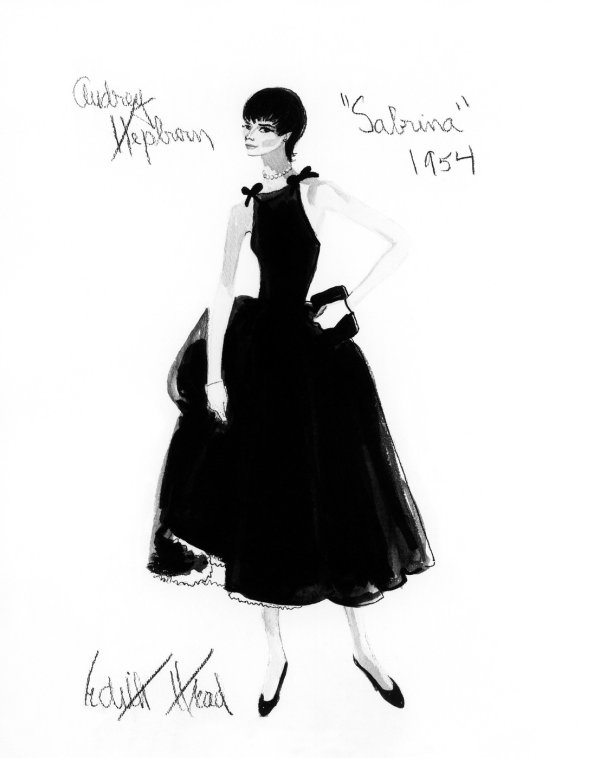 Skica za haljinu Audrey Hepburn iz filma Sabrina