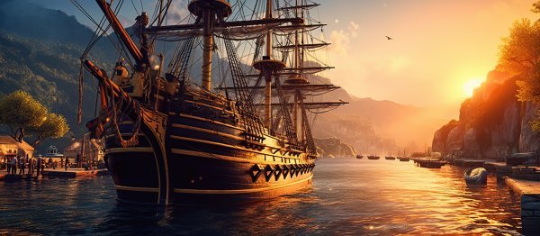 Brod pirata s Kariba - ilustracija