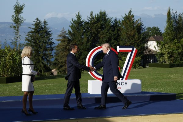 Brigitte i Emmanuele Macron, Donald Trump