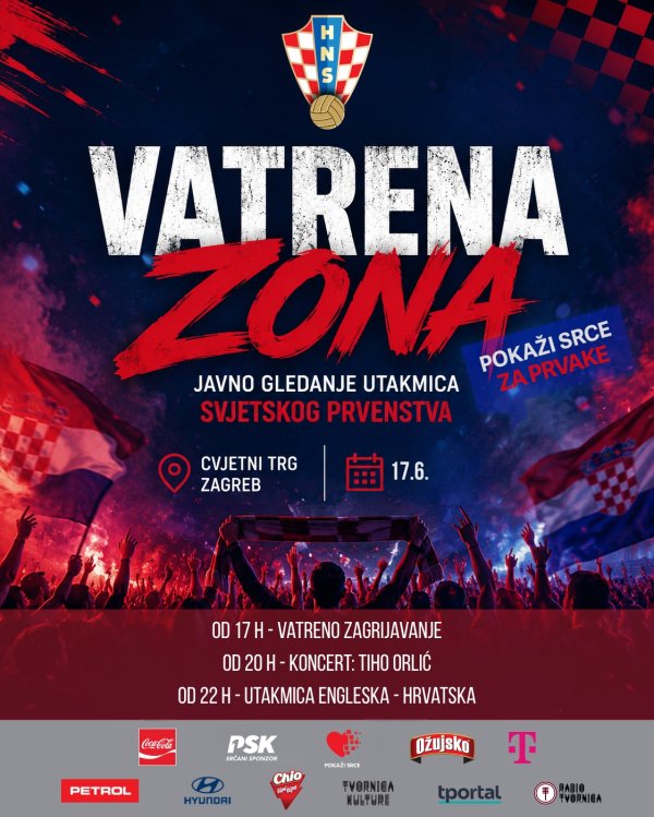 Cvjetni trg spreman za veliku nogometnu večer