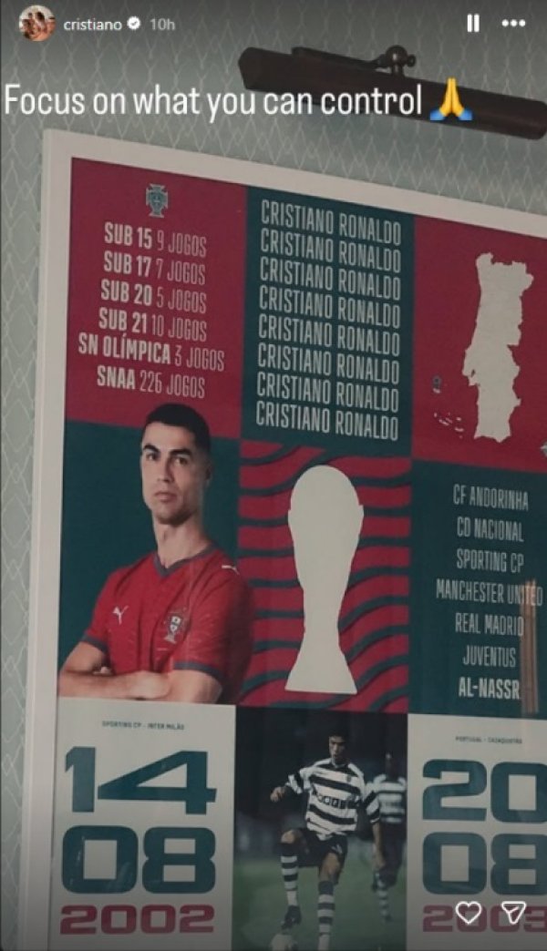 Cristiano Ronaldo Instagram poruka
