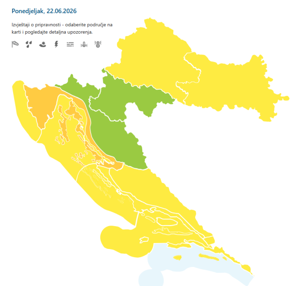 DHMZ upozorenje
