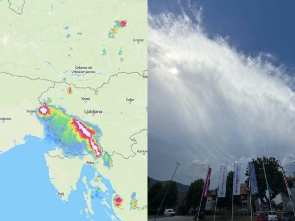 Grmljavinsko nevrijeme već stiglo u Sloveniju: Olujni sustav približava se Hrvatskoj