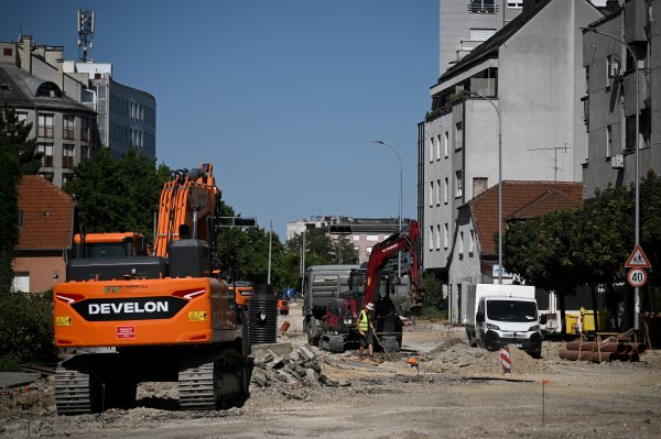 Radovi na Vukovarskoj ulici u Zagrebu od Trešnjevačkog placa