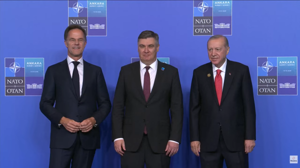 Mark Rutte, Zoran Milanović i Recep Tayyip Erdoğan