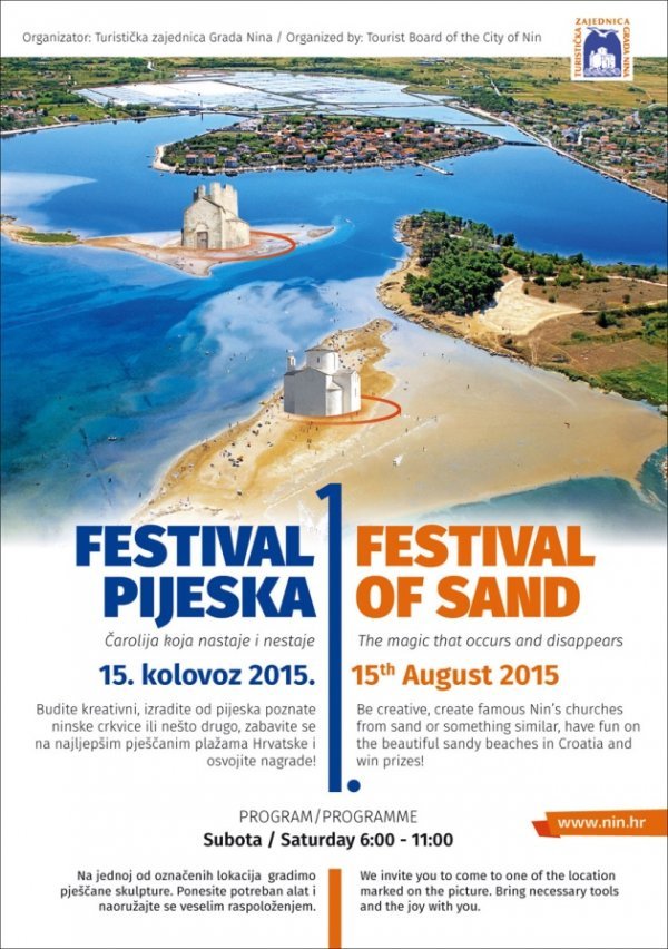 Plakat 1. Festivala pijeska TZ Grada Nina
