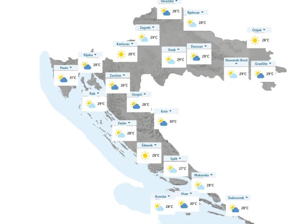 Pravi i aktualni podaci DHMZ-a za 12. srpnja govore nešto sasvim drugo – od opasnog toplinskog vala nema ni traga