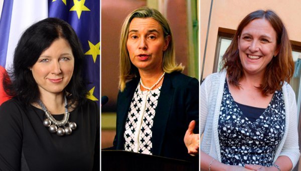 Vera Jourova, Federica Mogherini i Cecilia Malmstroem mmr.cz/Reuters