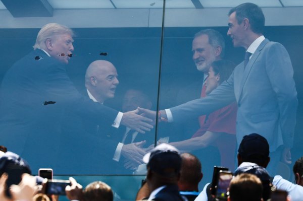Donald Trump, Gianni Infantino, Pedro Sanchez, španjolski kralj Felipe VI. i kraljica Letizia