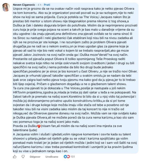 Komentar Nevena Ciganovića