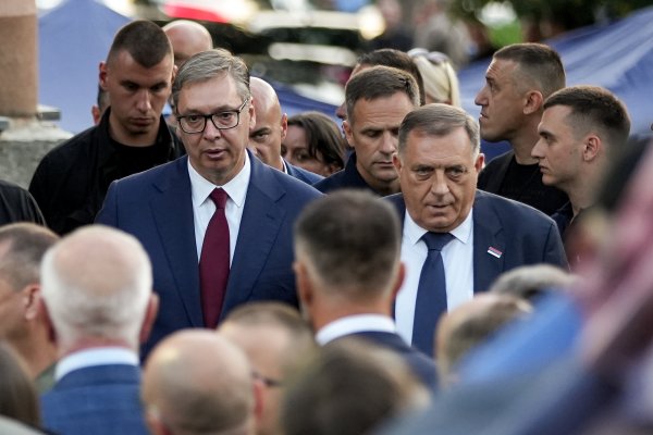 Aleksandar Vučić i Milorad Dodik u Mrkonjić Gradu