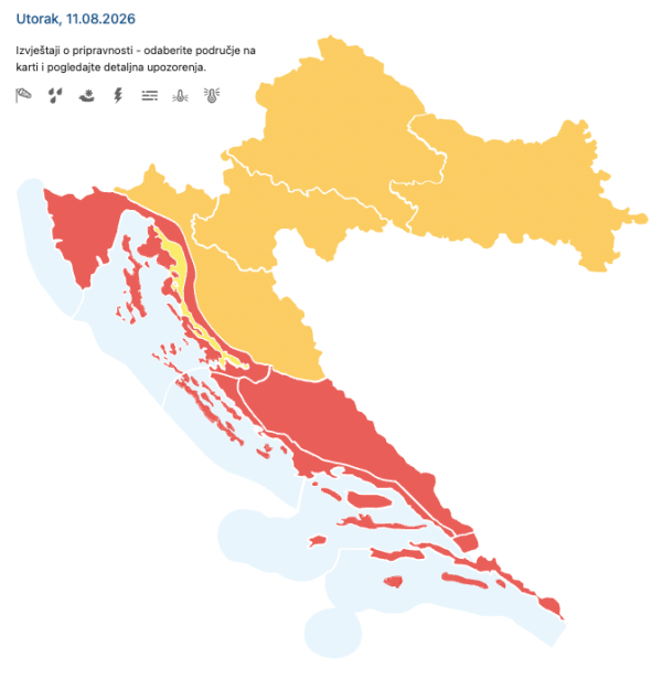 DHMZ redovito meteoalarmom upozorava javnost na opasne vremenske uvjete - ilustracija