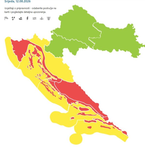 Meteoalarmi za srijedu