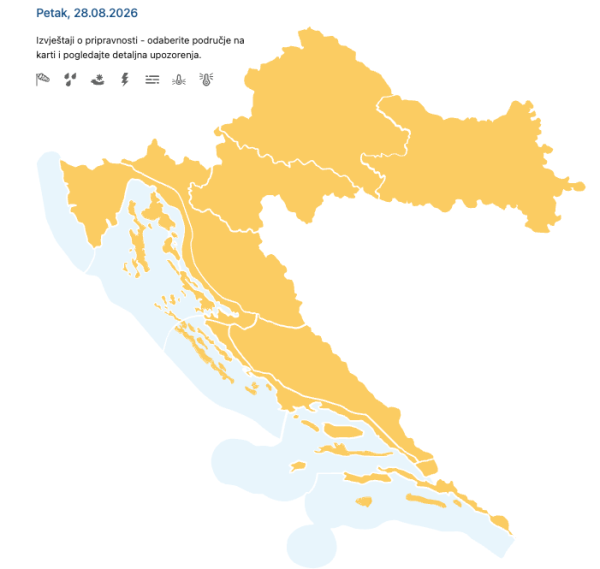 Meteoalarm za petak