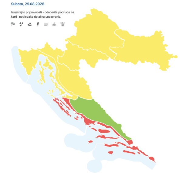 Meteoalarm za subotu