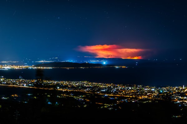 Pogled na požar na Braču s Kozjaka