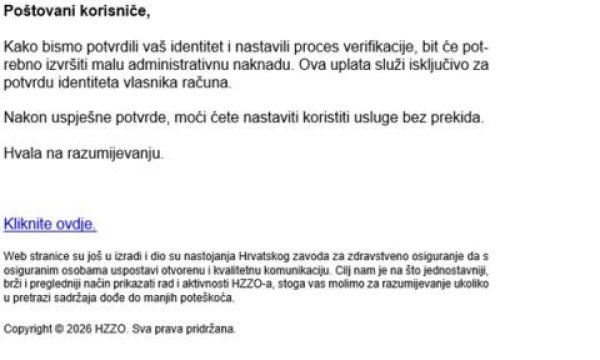 Lažna phishing poruka