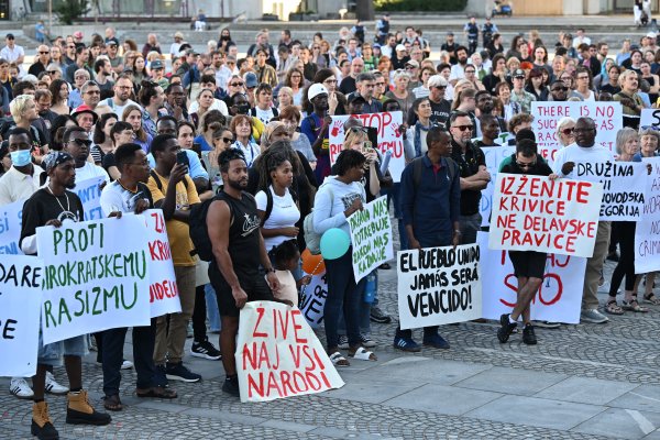 Prosvjed u znak podrške stranim radnicima u Ljubljani