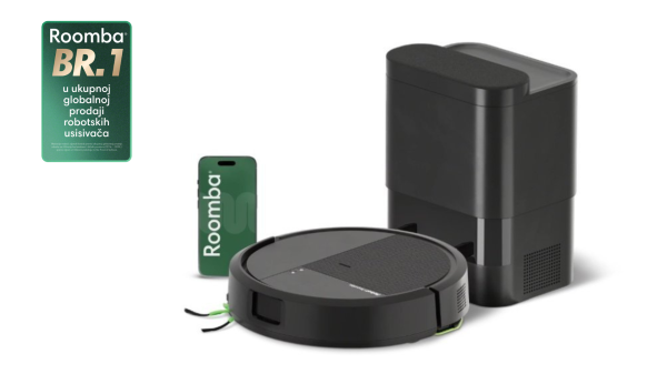 Poklanjamo robotski usisavač iRobot Roomba® 115 Combo Robot + Baza AutoEmpty™ Black