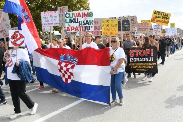 Prosvjed u Ludbregu protiv izgradnje megafarme pilića