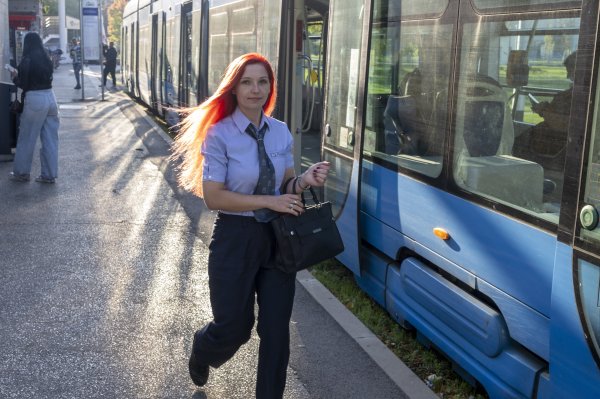 Tramvaj 17 u vožnji tijekom štrajka