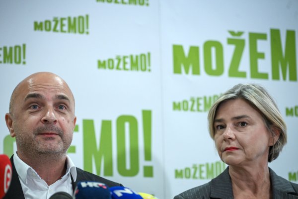 Konferencija za medije stranke Možemo: Gordan Bosanac i Sandra Benčić
