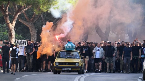 Torcida, korteo uoči utakmice Hajduk - Ajax, 15.10.2026.