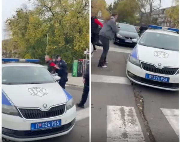 Drama pred sjedištem SNS-a: Policija ga privela, a on izašao iz auta kroz druga vrata