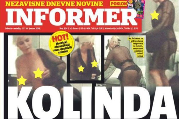 Naslovnica Informera s lažnom Kolindom
