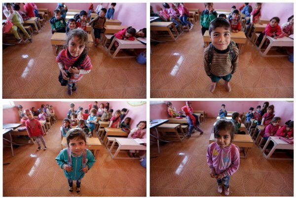 Sirijska djeca u školi: Ovih četvero petogodišnje djece rođeni su na početku rata u Siriji