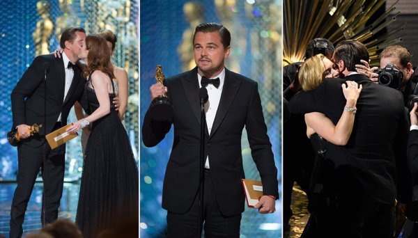 Leonardo DiCaprio nakon proglašenja pobjednika u kategoriji za najboljeg glumca