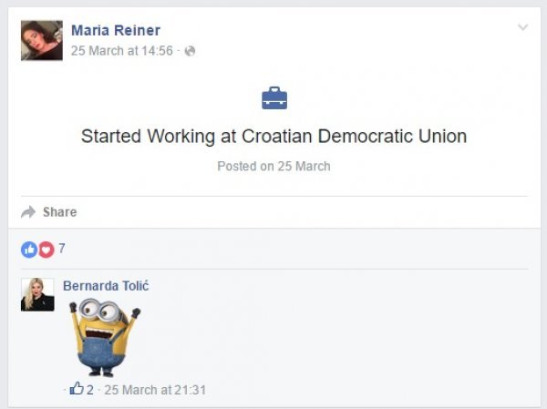 Objava na Facebooku