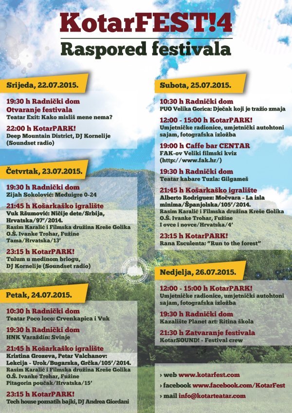 Raspored događanja KotarFEST!