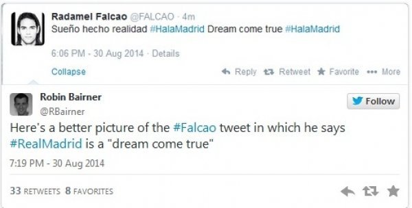 Falcao na twitteru twitter