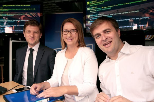 HDZ-ovi mladi lavovi: Zdravko Marić, Ivana Maletić i Tomislav Ćorić Pixsell