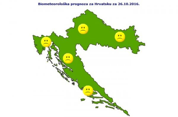 Biometeorološka prognoza za srijedu Državni hidrometeorološki zavod / Nastavni zavod za javno zdravstvo 'Dr. Andrija Štampar'