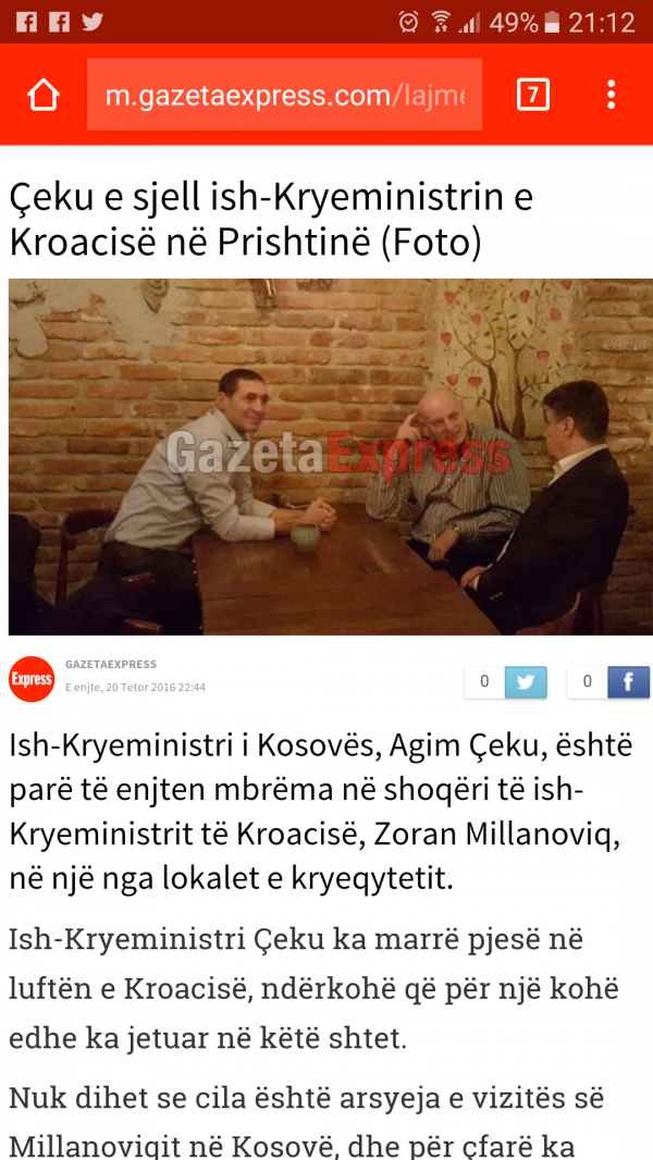 Kotromanović, Milanović i Ceku  Screenshot/Gazetta Express