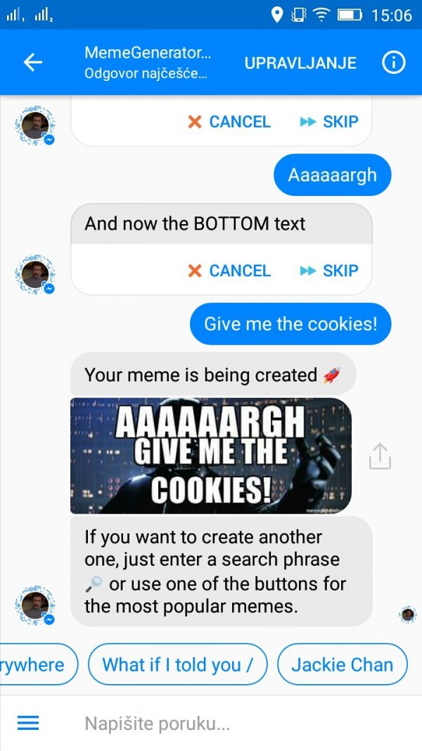 MemeGenerator Screenshot/Facebook Messenger
