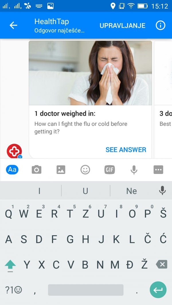 HealthTap Screenshot/Facebook Messenger