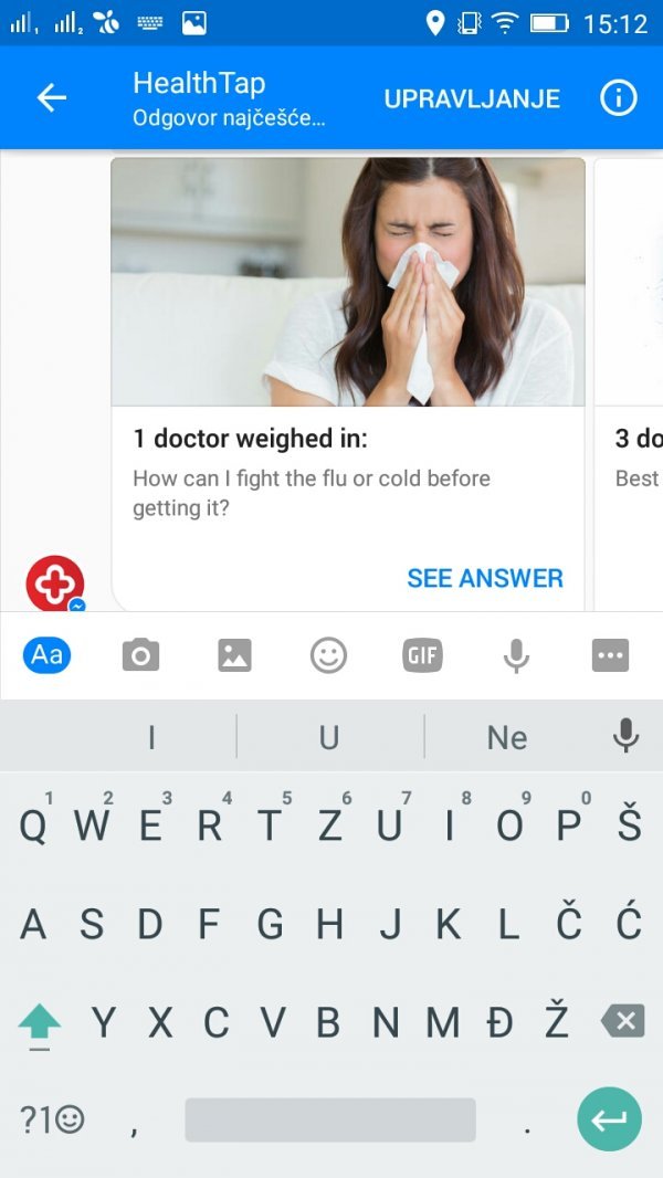 HealthTap Screenshot/Facebook Messenger