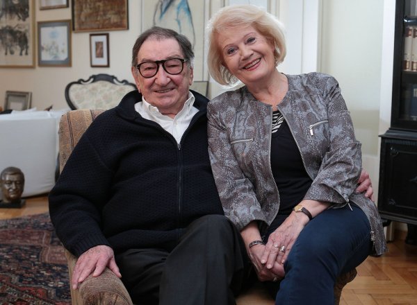 Relja Bašić s kolegicom i prijateljicom Mirjanom Bohanec, partnericom u filmu 'Tko pjeva zlo ne misli'